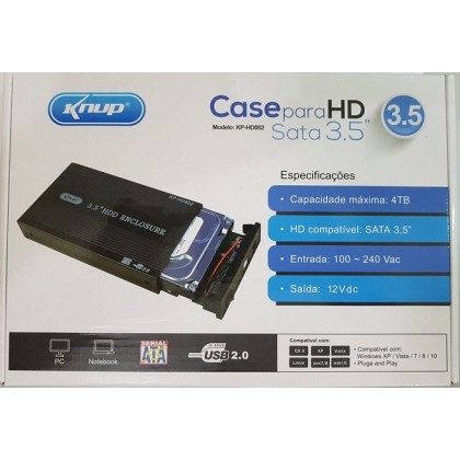 CASE HD PC  | GAVETA 3.5¨ |  USB SATA | KNUP | USB  2.0